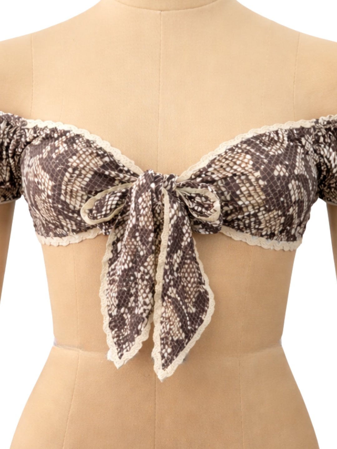 Brown Animal Print Half Sleeves Top