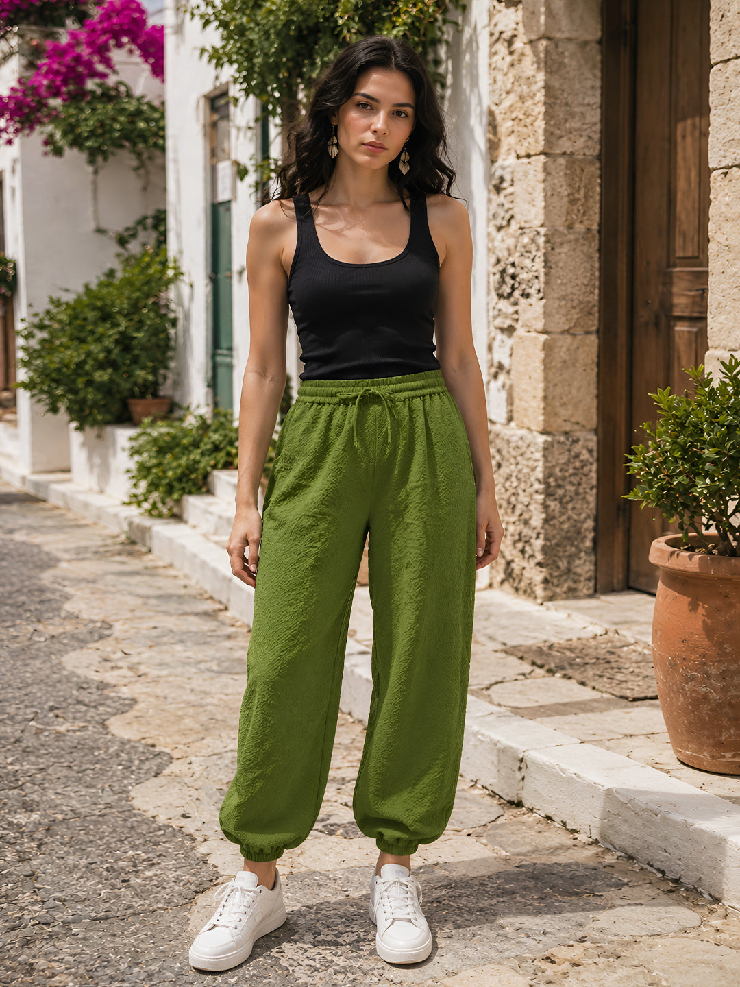 Olive Solid Joggers