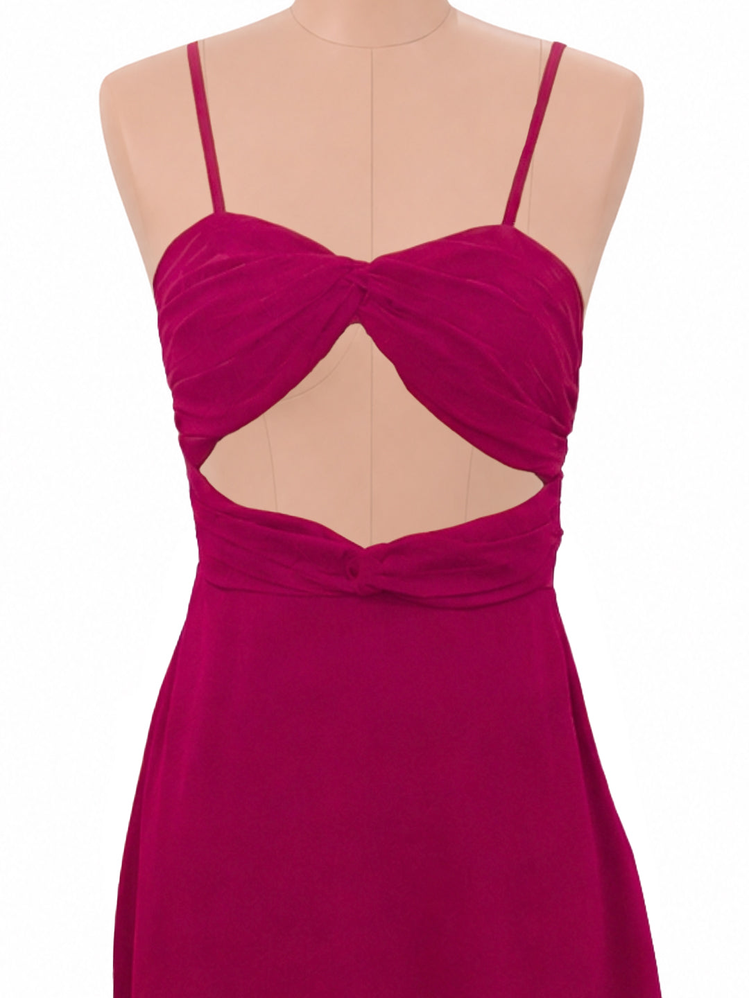 Magenta Solid Shoulder Straps Mini Dress