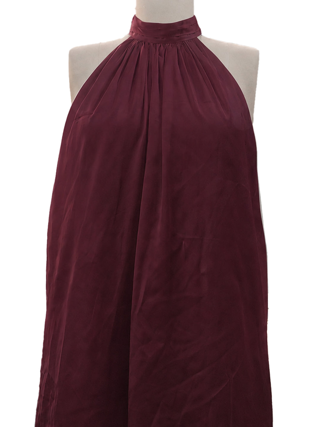 Maroon Solid Sleeveless Tie-Up Neck Fit And Flare Mini Dress