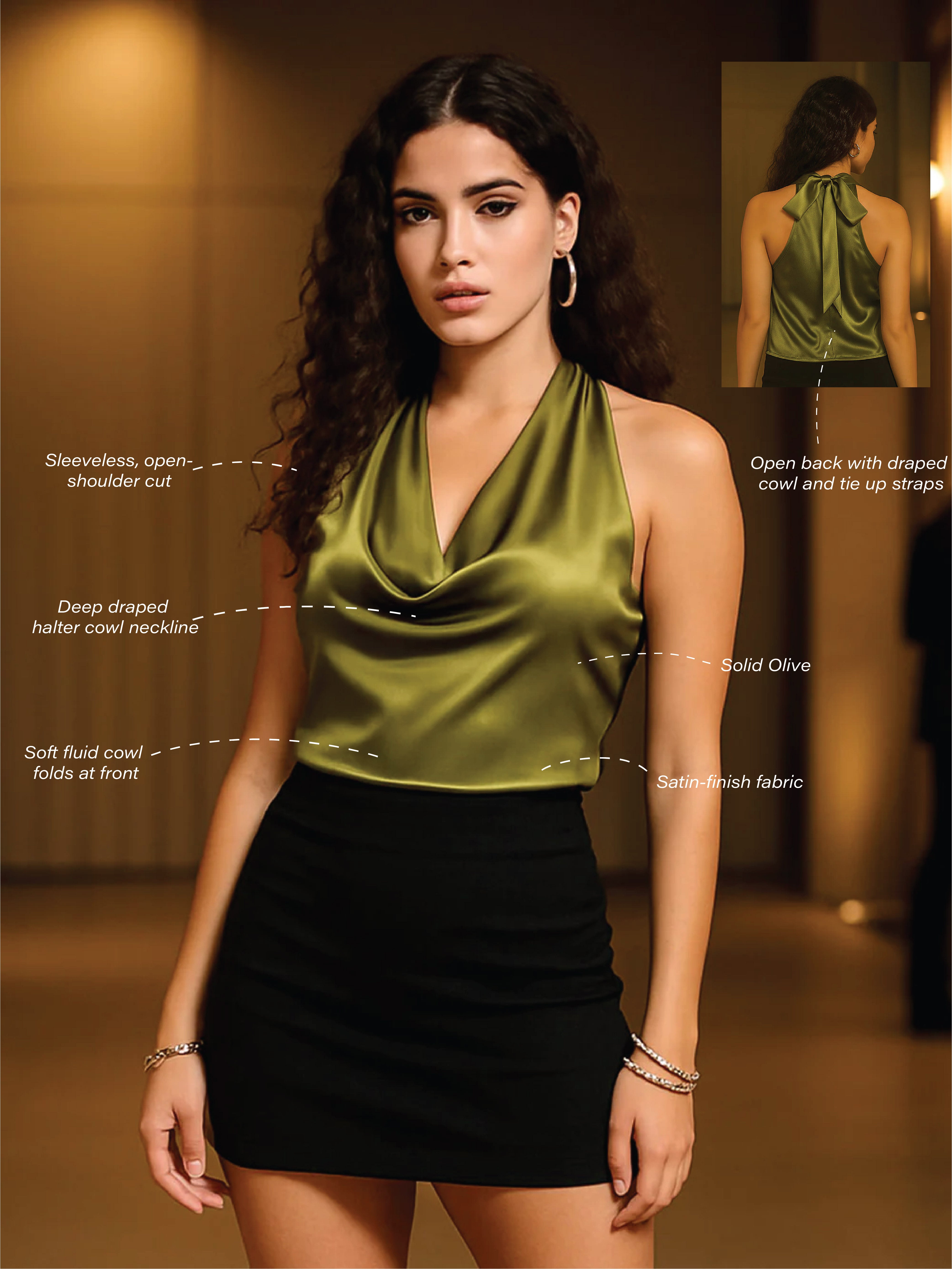 Green Solid Sleeveless Top