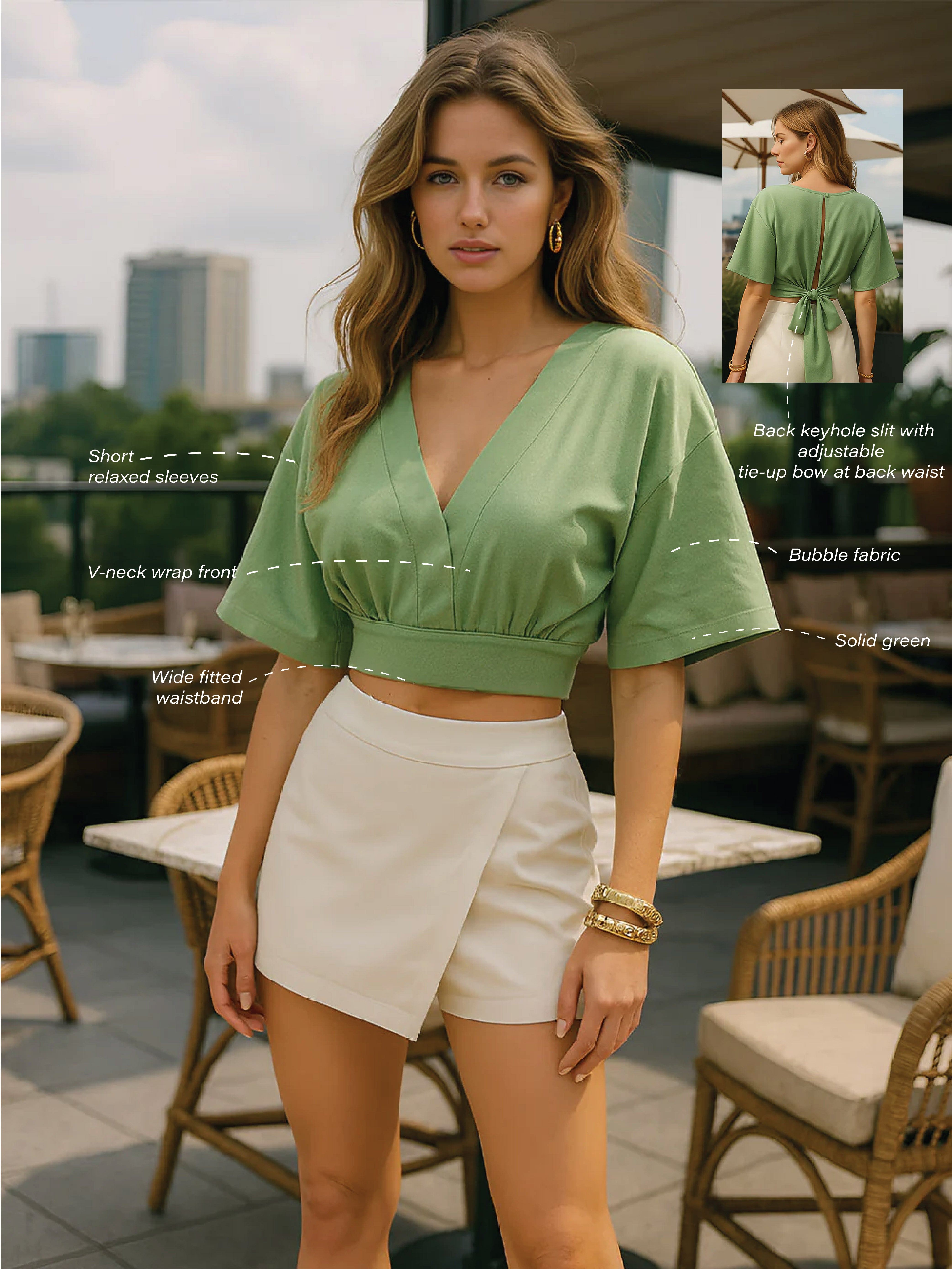 Teal Solid Half Sleeves Top