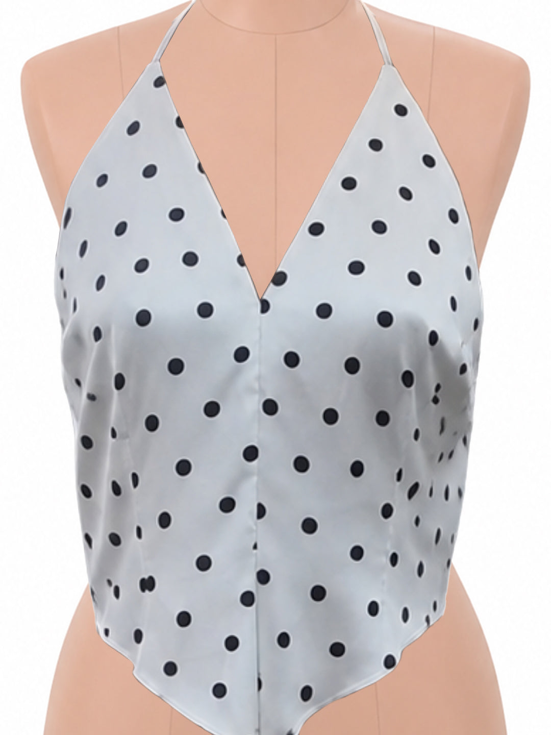 White Polka Dot Sleeveless Top