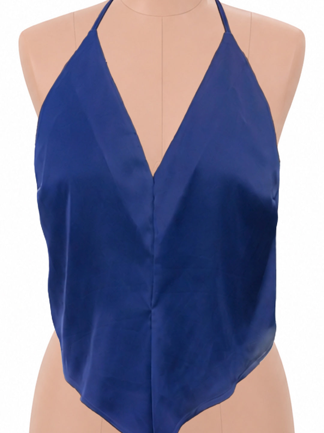 Navy Solid Sleeveless Top