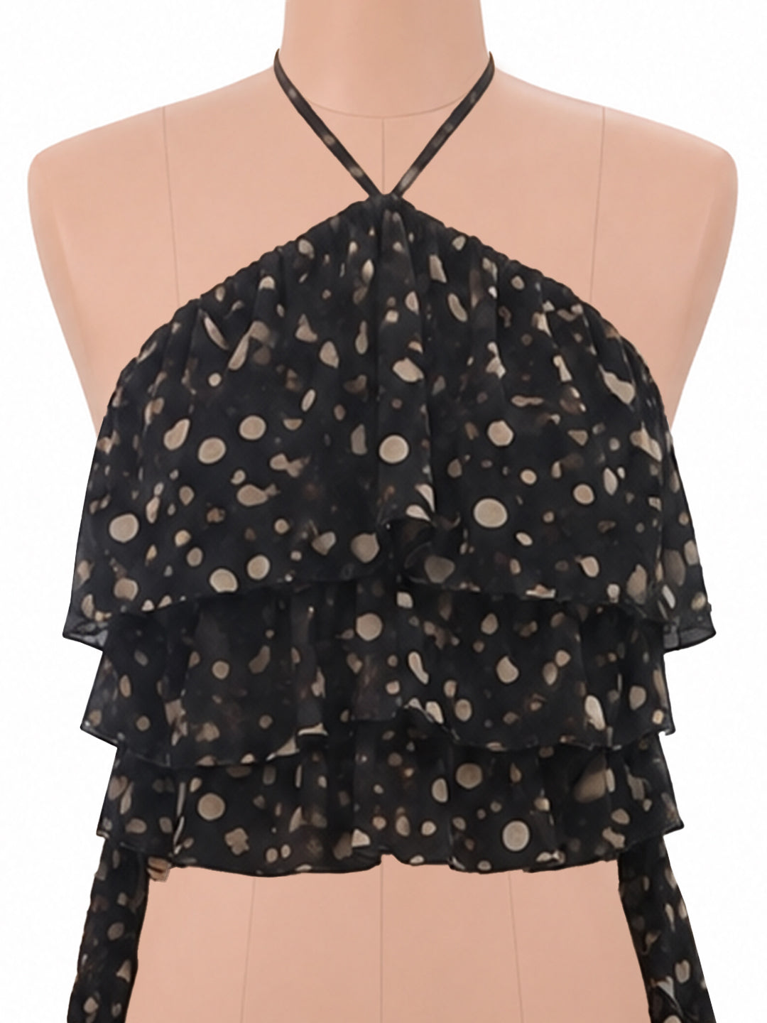 Black Polka Dot Sleeveless Top
