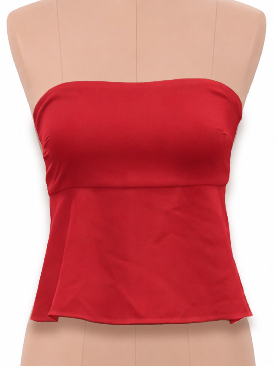 Red Solid Sleeveless Top