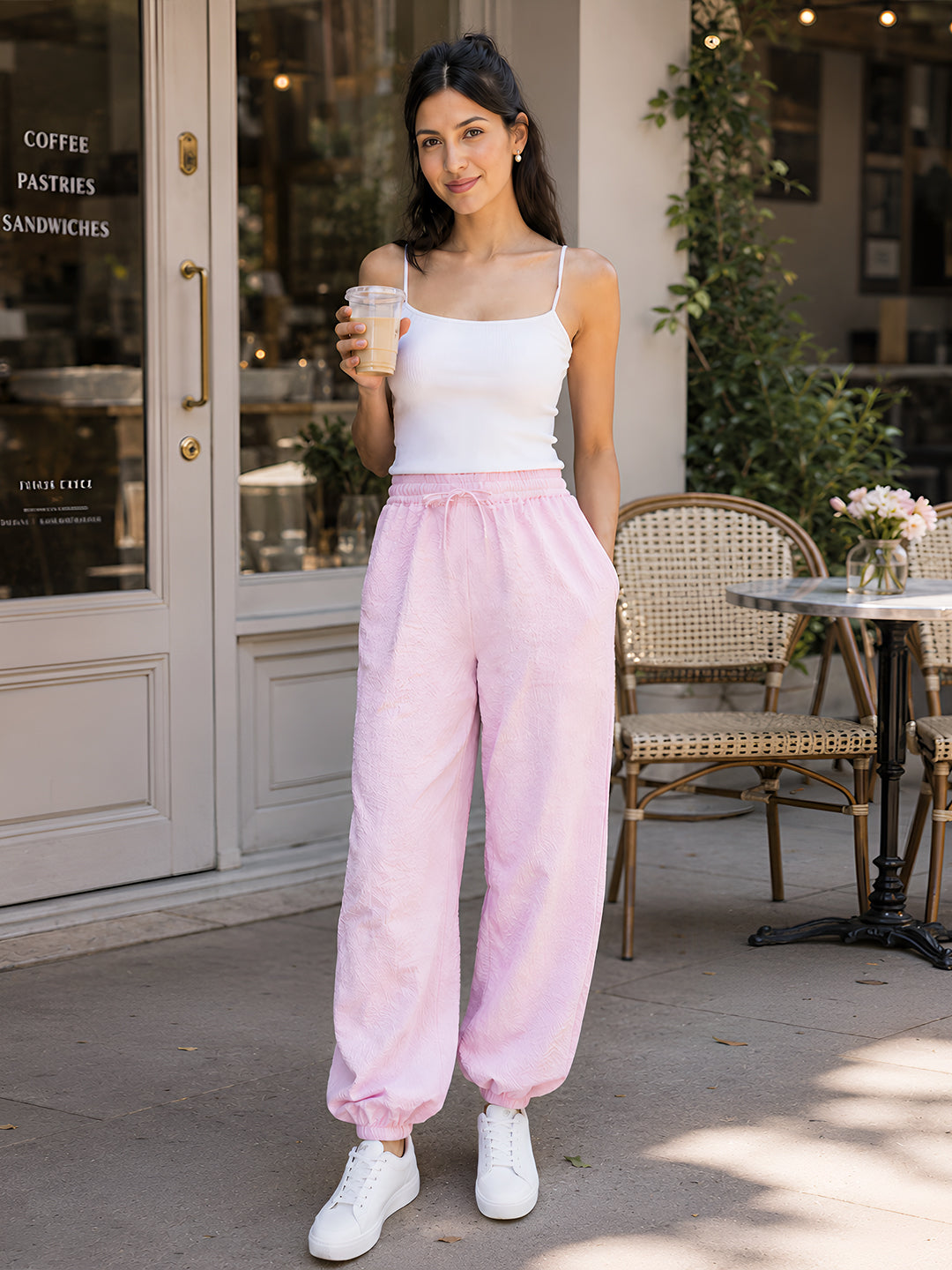 Pink Solid Joggers