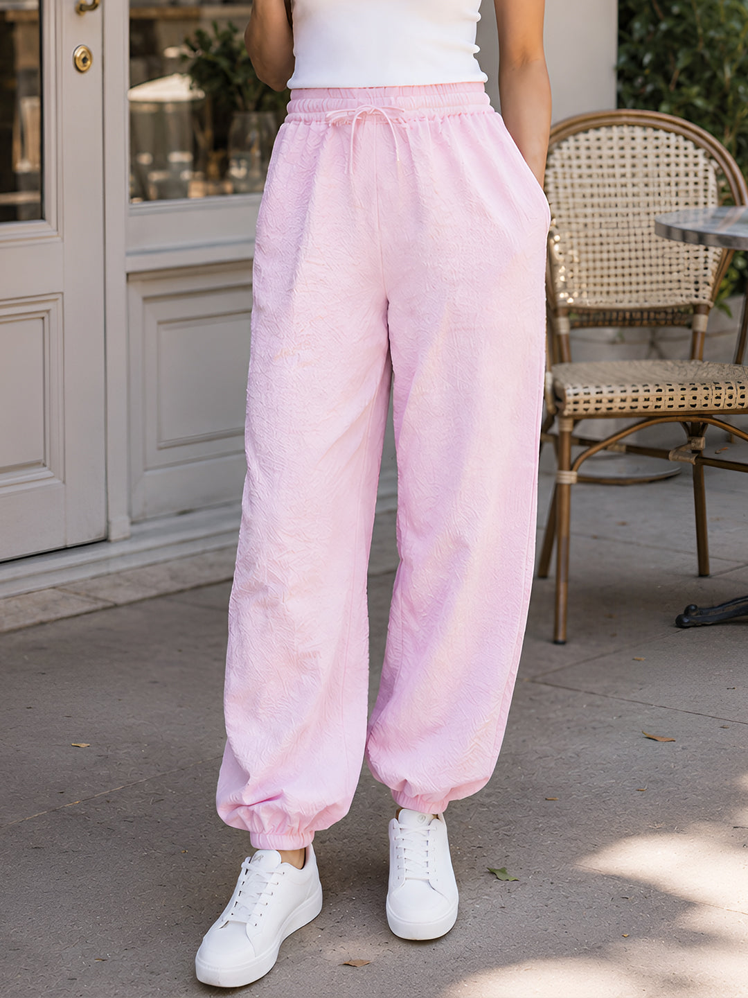 Pink Solid Joggers