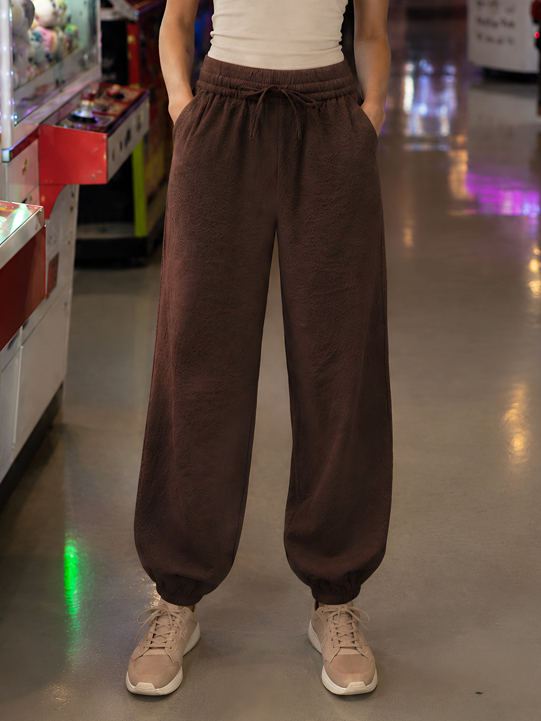 Brown Solid Joggers