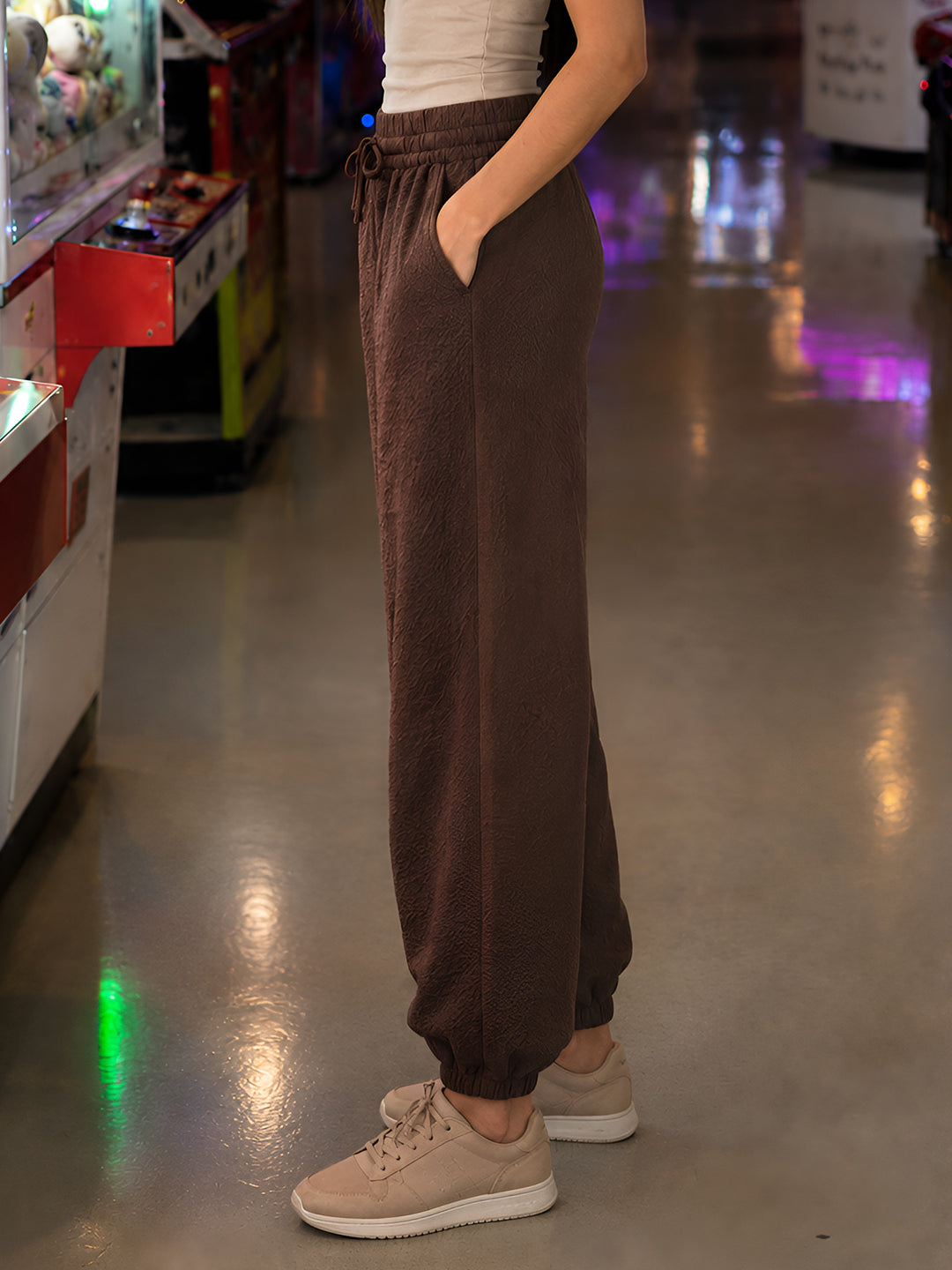 Brown Solid Joggers