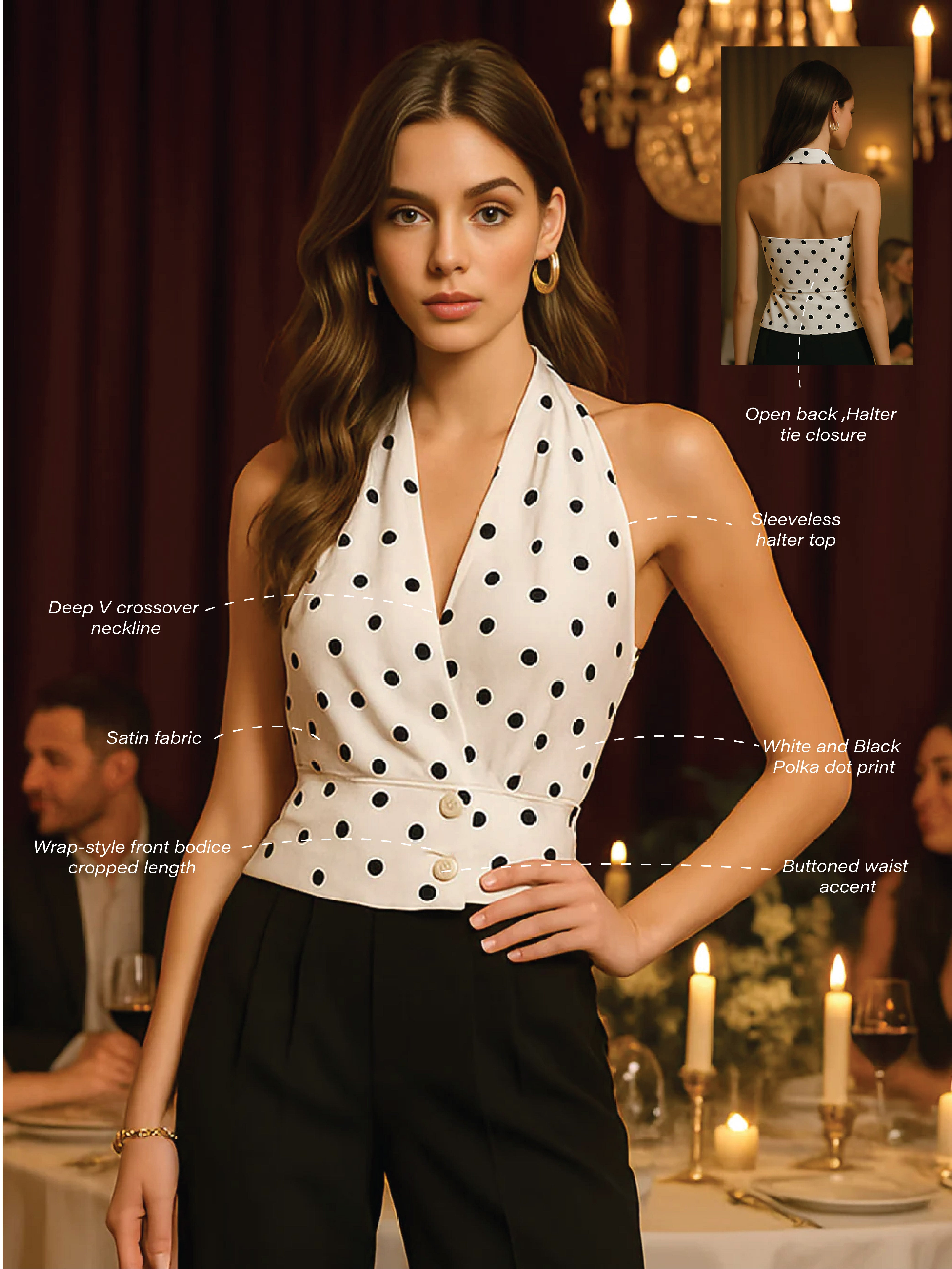 White Polka Dot Sleeveless Top